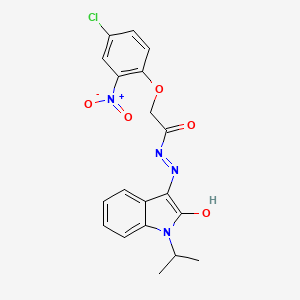 2-(4-chloro-2-nitrophenoxy)-N'-[(3E)-2-oxo-1-(propan-2-yl)-1,2-dihydro-3H-indol-3-ylidene]acetohydrazide