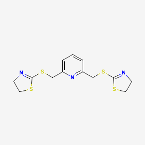 molecular formula C13H15N3S4 B4912678 2,6-bis[(4,5-dihydro-1,3-thiazol-2-ylthio)methyl]pyridine 