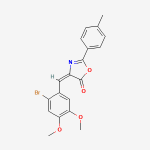 molecular formula C19H16BrNO4 B4912680 4-(2-bromo-4,5-dimethoxybenzylidene)-2-(4-methylphenyl)-1,3-oxazol-5(4H)-one 