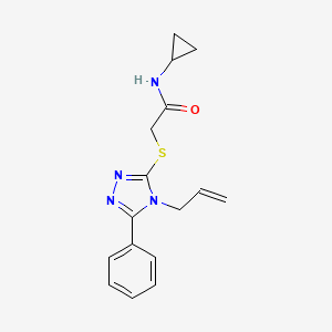 molecular formula C16H18N4OS B4912739 2-[(4-ALLYL-5-PHENYL-4H-1,2,4-TRIAZOL-3-YL)SULFANYL]-N-CYCLOPROPYLACETAMIDE 