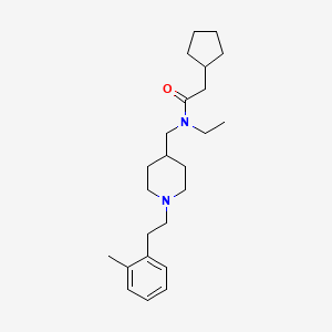 2-cyclopentyl-N-ethyl-N-[[1-[2-(2-methylphenyl)ethyl]piperidin-4-yl]methyl]acetamide