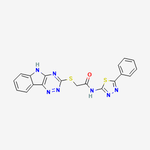 N-(5-phenyl-1,3,4-thiadiazol-2-yl)-2-(5H-[1,2,4]triazino[5,6-b]indol-3-ylsulfanyl)acetamide