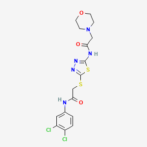 N-[5-[2-(3,4-dichloroanilino)-2-oxoethyl]sulfanyl-1,3,4-thiadiazol-2-yl]-2-morpholin-4-ylacetamide