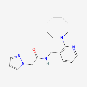 N-{[2-(1-azocanyl)-3-pyridinyl]methyl}-2-(1H-pyrazol-1-yl)acetamide