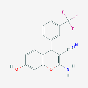 2-amino-7-hydroxy-4-[3-(trifluoromethyl)phenyl]-4H-chromene-3-carbonitrile