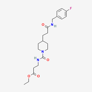 ethyl N-[(4-{3-[(4-fluorobenzyl)amino]-3-oxopropyl}-1-piperidinyl)carbonyl]-beta-alaninate