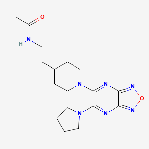 molecular formula C17H25N7O2 B4912912 N-(2-{1-[6-(1-pyrrolidinyl)[1,2,5]oxadiazolo[3,4-b]pyrazin-5-yl]-4-piperidinyl}ethyl)acetamide 