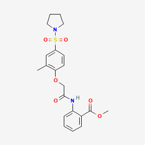 molecular formula C21H24N2O6S B4912950 METHYL 2-{2-[2-METHYL-4-(PYRROLIDINE-1-SULFONYL)PHENOXY]ACETAMIDO}BENZOATE 