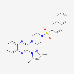 molecular formula C27H26N6O2S B4912958 2-(3,5-dimethyl-1H-pyrazol-1-yl)-3-[4-(2-naphthylsulfonyl)-1-piperazinyl]quinoxaline 