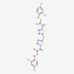 molecular formula C21H14Cl4N6O4S2 B4912964 2-(2,4-dichlorophenoxy)-N-[5-[[5-[[2-(2,4-dichlorophenoxy)acetyl]amino]-1,3,4-thiadiazol-2-yl]methyl]-1,3,4-thiadiazol-2-yl]acetamide 