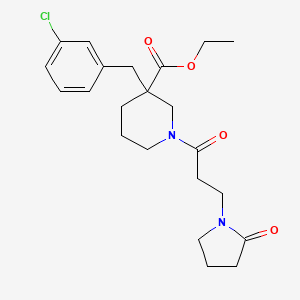 molecular formula C22H29ClN2O4 B4912966 ethyl 3-(3-chlorobenzyl)-1-[3-(2-oxo-1-pyrrolidinyl)propanoyl]-3-piperidinecarboxylate 