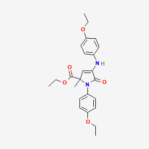 molecular formula C24H28N2O5 B4912999 Ethyl 4-(4-ethoxyanilino)-1-(4-ethoxyphenyl)-2-methyl-5-oxo-2,5-dihydro-1H-pyrrole-2-carboxylate CAS No. 5792-33-6