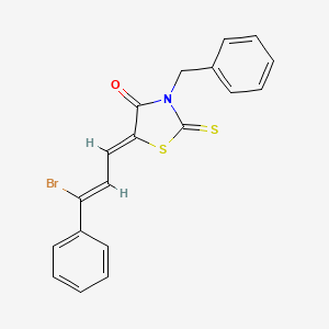 molecular formula C19H14BrNOS2 B4913012 3-benzyl-5-(3-bromo-3-phenyl-2-propen-1-ylidene)-2-thioxo-1,3-thiazolidin-4-one 