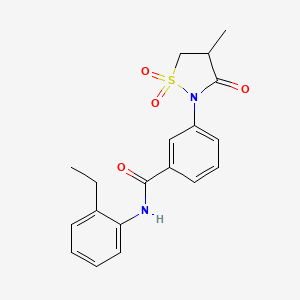 N-(2-ethylphenyl)-3-(4-methyl-1,1,3-trioxo-1,2-thiazolidin-2-yl)benzamide