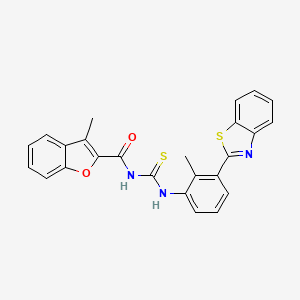 1-[3-(1,3-BENZOTHIAZOL-2-YL)-2-METHYLPHENYL]-3-(3-METHYL-1-BENZOFURAN-2-CARBONYL)THIOUREA