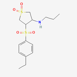 molecular formula C15H23NO4S2 B4913028 4-(4-ethylphenyl)sulfonyl-1,1-dioxo-N-propylthiolan-3-amine 