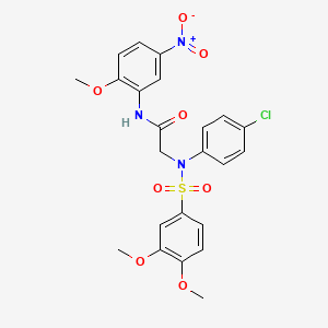 molecular formula C23H22ClN3O8S B4913042 N~2~-(4-chlorophenyl)-N~2~-[(3,4-dimethoxyphenyl)sulfonyl]-N~1~-(2-methoxy-5-nitrophenyl)glycinamide 