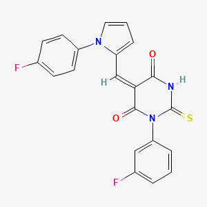 molecular formula C21H13F2N3O2S B4913050 (5E)-1-(3-fluorophenyl)-5-{[1-(4-fluorophenyl)-1H-pyrrol-2-yl]methylidene}-2-thioxodihydropyrimidine-4,6(1H,5H)-dione 