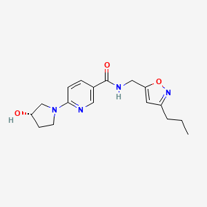 molecular formula C17H22N4O3 B4913064 6-[(3S)-3-hydroxypyrrolidin-1-yl]-N-[(3-propyl-1,2-oxazol-5-yl)methyl]pyridine-3-carboxamide 