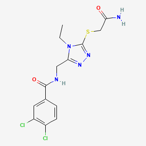 molecular formula C14H15Cl2N5O2S B4913072 N-({5-[(2-amino-2-oxoethyl)sulfanyl]-4-ethyl-4H-1,2,4-triazol-3-yl}methyl)-3,4-dichlorobenzamide CAS No. 959237-29-7