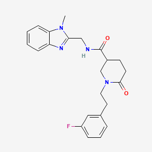 1-[2-(3-fluorophenyl)ethyl]-N-[(1-methyl-1H-benzimidazol-2-yl)methyl]-6-oxo-3-piperidinecarboxamide