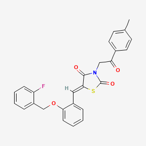 5-{2-[(2-fluorobenzyl)oxy]benzylidene}-3-[2-(4-methylphenyl)-2-oxoethyl]-1,3-thiazolidine-2,4-dione