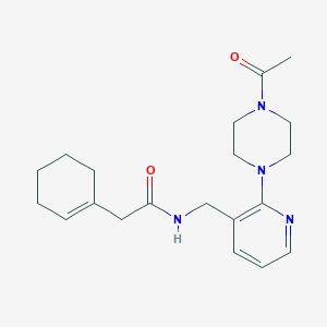 molecular formula C20H28N4O2 B4913115 N-{[2-(4-acetyl-1-piperazinyl)-3-pyridinyl]methyl}-2-(1-cyclohexen-1-yl)acetamide 