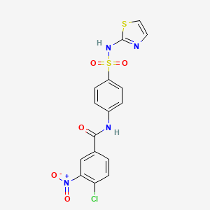 molecular formula C16H11ClN4O5S2 B4913122 4-chloro-3-nitro-N-[4-(1,3-thiazol-2-ylsulfamoyl)phenyl]benzamide 