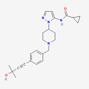 molecular formula C24H30N4O2 B4913123 N-(1-{1-[4-(3-hydroxy-3-methyl-1-butyn-1-yl)benzyl]-4-piperidinyl}-1H-pyrazol-5-yl)cyclopropanecarboxamide 