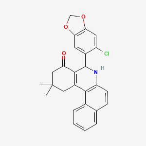 molecular formula C26H22ClNO3 B4913138 5-(6-chloro-1,3-benzodioxol-5-yl)-2,2-dimethyl-2,3,5,6-tetrahydrobenzo[a]phenanthridin-4(1H)-one 