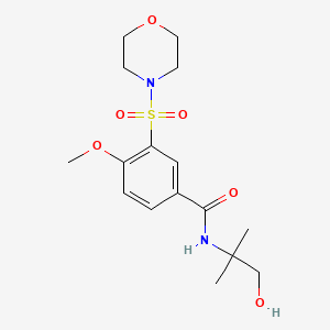 molecular formula C16H24N2O6S B4913182 N-(1-hydroxy-2-methylpropan-2-yl)-4-methoxy-3-morpholin-4-ylsulfonylbenzamide 