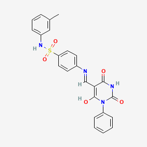 N-(3-methylphenyl)-4-{[(2,4,6-trioxo-1-phenyltetrahydro-5(2H)-pyrimidinylidene)methyl]amino}benzenesulfonamide