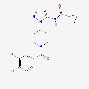 N-[2-[1-(3-fluoro-4-methoxybenzoyl)piperidin-4-yl]pyrazol-3-yl]cyclopropanecarboxamide