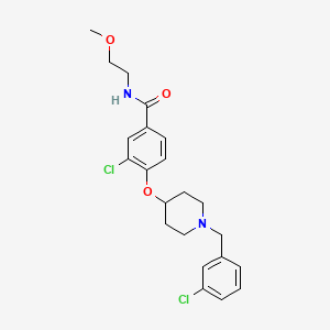 molecular formula C22H26Cl2N2O3 B4913254 3-chloro-4-{[1-(3-chlorobenzyl)-4-piperidinyl]oxy}-N-(2-methoxyethyl)benzamide 