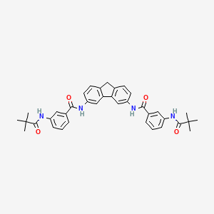 3-[(2,2-DIMETHYLPROPANOYL)AMINO]-N-[6-({3-[(2,2-DIMETHYLPROPANOYL)AMINO]BENZOYL}AMINO)-9H-FLUOREN-3-YL]BENZAMIDE