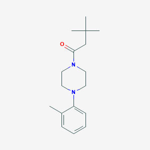 molecular formula C17H26N2O B4913310 3,3-DIMETHYL-1-[4-(2-METHYLPHENYL)PIPERAZINO]-1-BUTANONE 