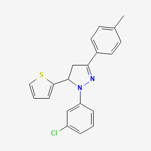 2-(3-Chlorophenyl)-5-(4-methylphenyl)-3-thiophen-2-yl-3,4-dihydropyrazole