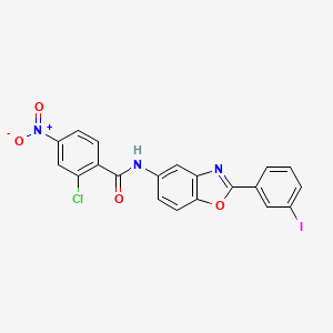 molecular formula C20H11ClIN3O4 B4913329 2-chloro-N-[2-(3-iodophenyl)-1,3-benzoxazol-5-yl]-4-nitrobenzamide 