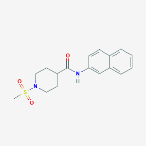 molecular formula C17H20N2O3S B4913339 1-(methylsulfonyl)-N-2-naphthyl-4-piperidinecarboxamide 