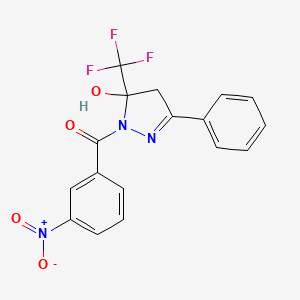 [5-hydroxy-3-phenyl-5-(trifluoromethyl)-4H-pyrazol-1-yl]-(3-nitrophenyl)methanone