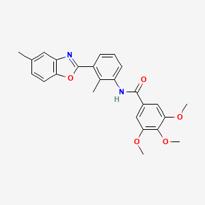 molecular formula C25H24N2O5 B4913371 3,4,5-trimethoxy-N-[2-methyl-3-(5-methyl-1,3-benzoxazol-2-yl)phenyl]benzamide 