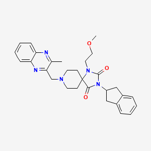 3-(2,3-dihydro-1H-inden-2-yl)-1-(2-methoxyethyl)-8-[(3-methyl-2-quinoxalinyl)methyl]-1,3,8-triazaspiro[4.5]decane-2,4-dione