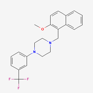 molecular formula C23H23F3N2O B4913408 1-[(2-Methoxynaphthalen-1-yl)methyl]-4-[3-(trifluoromethyl)phenyl]piperazine 