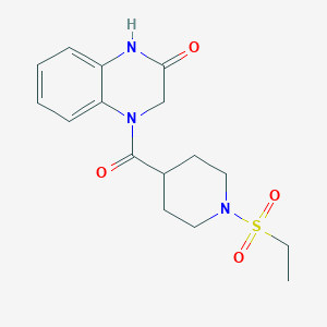 molecular formula C16H21N3O4S B4913427 4-[1-(ethanesulfonyl)piperidine-4-carbonyl]-1,2,3,4-tetrahydroquinoxalin-2-one 