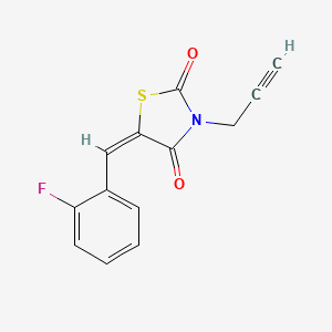 (5E)-5-[(2-fluorophenyl)methylidene]-3-prop-2-ynyl-1,3-thiazolidine-2,4-dione