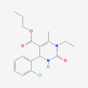 Propyl 4-(2-chlorophenyl)-1-ethyl-6-methyl-2-oxo-1,2,3,4-tetrahydropyrimidine-5-carboxylate