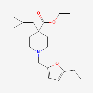 molecular formula C19H29NO3 B4913474 ethyl 4-(cyclopropylmethyl)-1-[(5-ethyl-2-furyl)methyl]-4-piperidinecarboxylate 