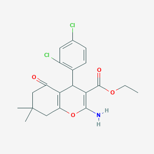 ethyl 2-amino-4-(2,4-dichlorophenyl)-7,7-dimethyl-5-oxo-5,6,7,8-tetrahydro-4H-chromene-3-carboxylate