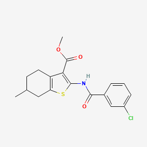 methyl 2-[(3-chlorobenzoyl)amino]-6-methyl-4,5,6,7-tetrahydro-1-benzothiophene-3-carboxylate