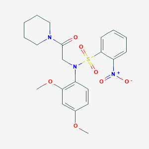 N-(2,4-dimethoxyphenyl)-2-nitro-N-(2-oxo-2-piperidin-1-ylethyl)benzenesulfonamide